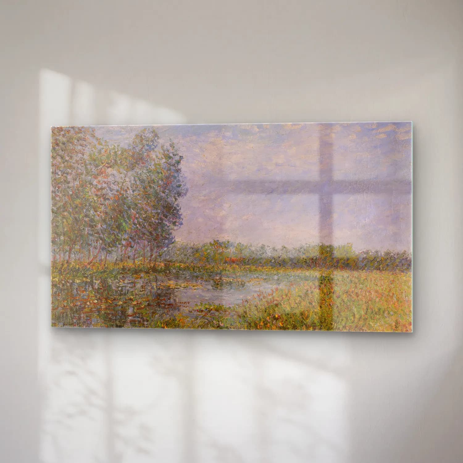 Gustave Loiseau – Bords de l’Eure, Normandie (Banks of the Eure, Normandy) cam tablo — sağ açıdan görünüm