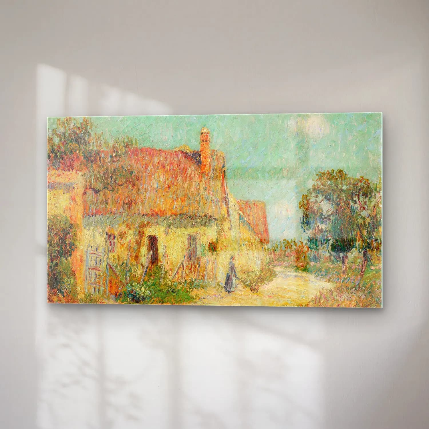 Gustave Loiseau – Chaumière en Normandie cam tablo — sağ açıdan görünüm