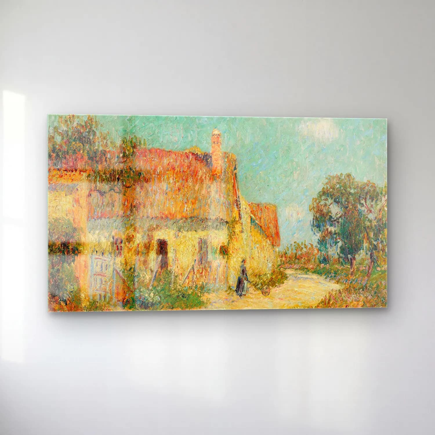 Gustave Loiseau – Chaumière en Normandie cam tablo — sol açıdan görünüm