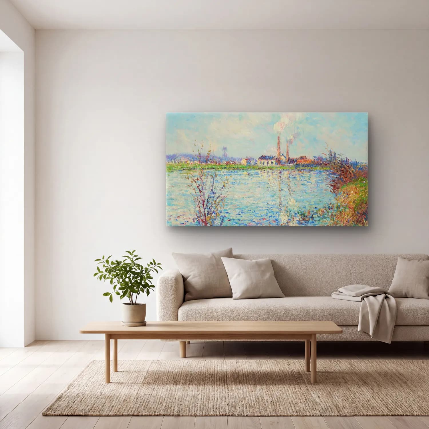 Gustave Loiseau – Fabrique bords L’oise cam tablo — açık renk salonda