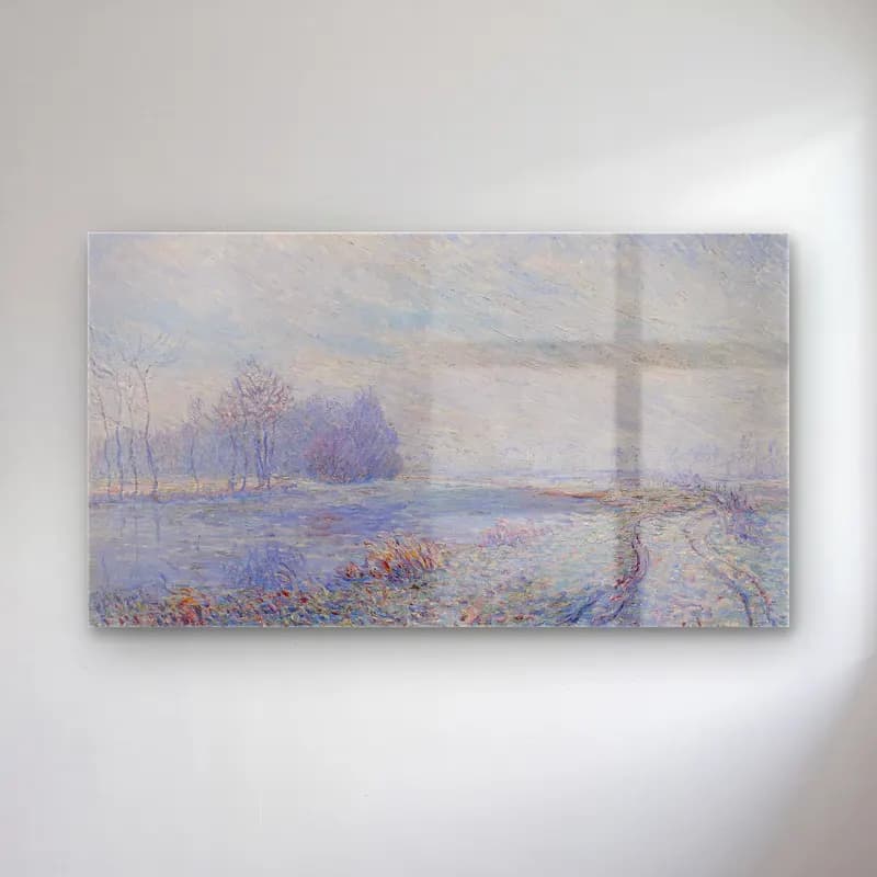 Gustave Loiseau – Gelée blanche cam tablo — Gustave Loiseau – Gelée blanche — empresyonist karlı kış manzarası