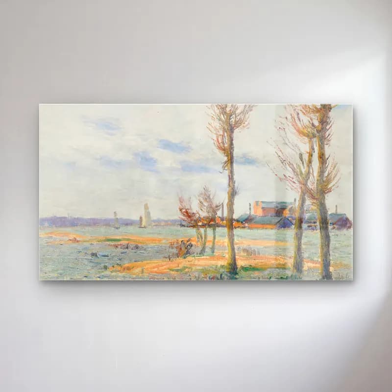 Gustave Loiseau – La Loire À Trentemouet cam tablo — Gustave Loiseau – La Loire À Trentemouet — empresyonist liman ve tekneler