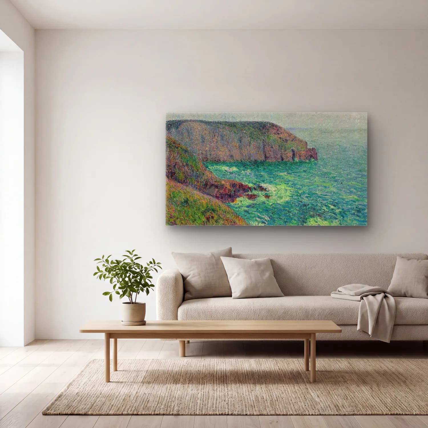 Gustave Loiseau – La Pointe Du Jars, Cap Frehel cam tablo — açık renk salonda