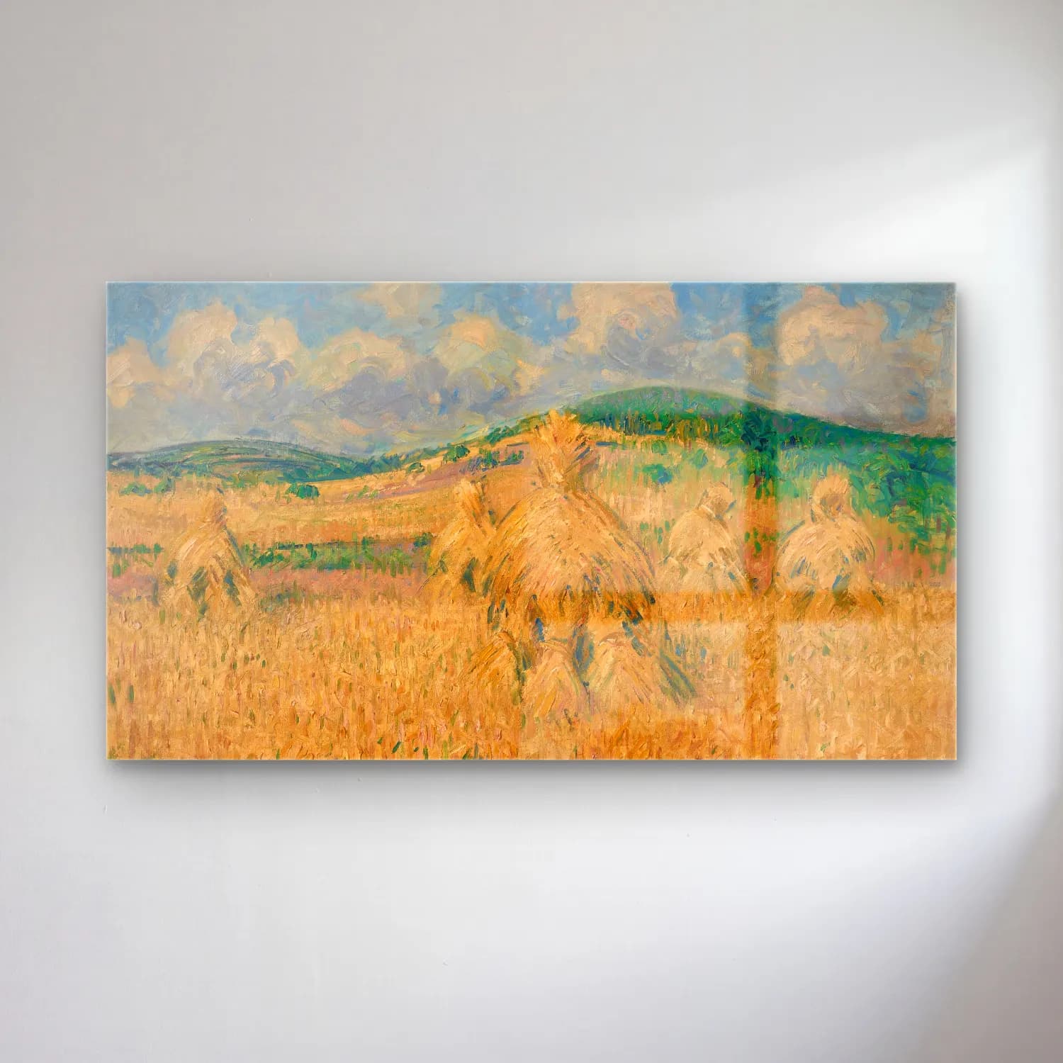 Gustave Loiseau – La moisson, environs de Louviers, Eure cam tablo — Gustave Loiseau – La moisson, environs de Louviers, Eure — empresyonist buğday tarlası