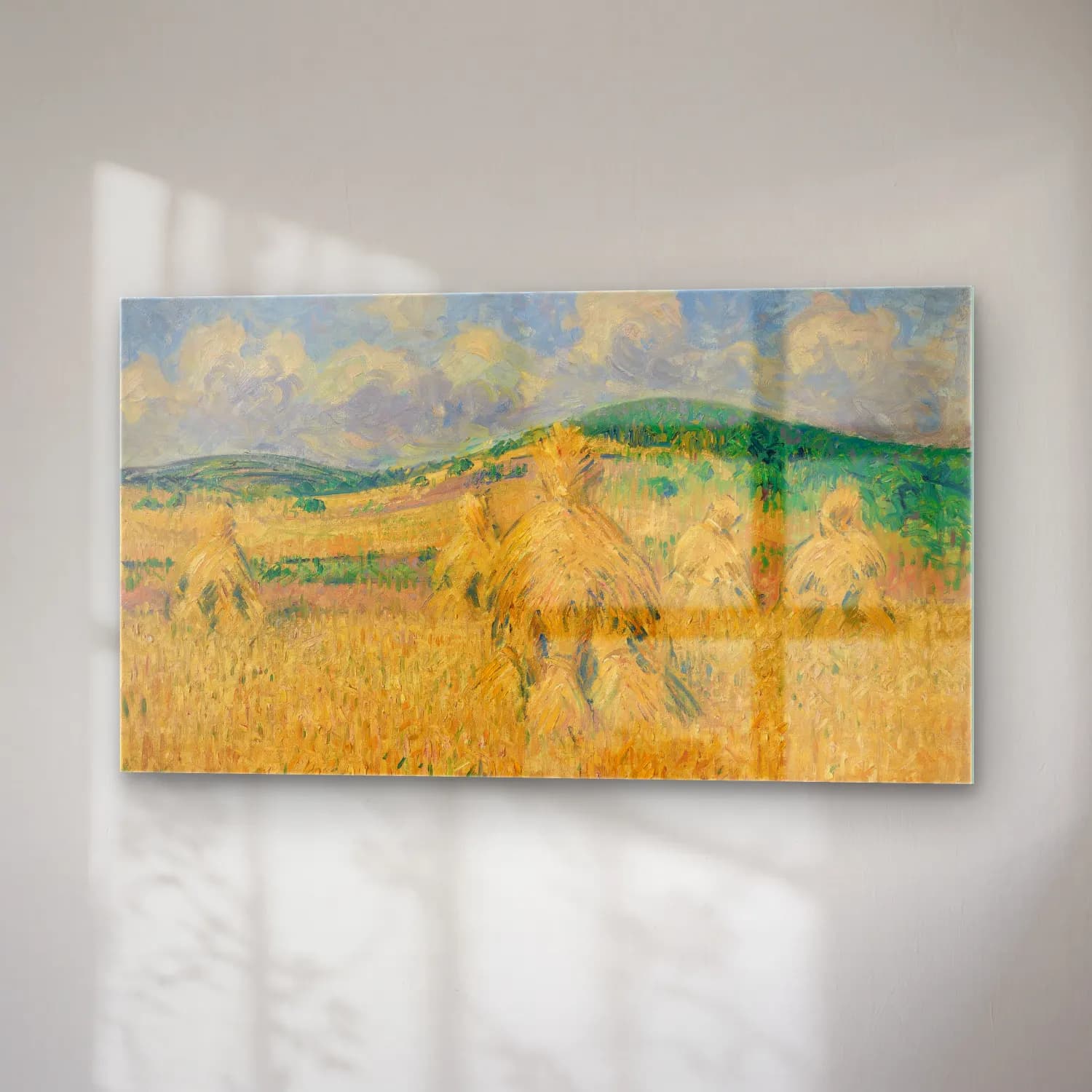 Gustave Loiseau – La moisson, environs de Louviers, Eure cam tablo — sağ açıdan görünüm