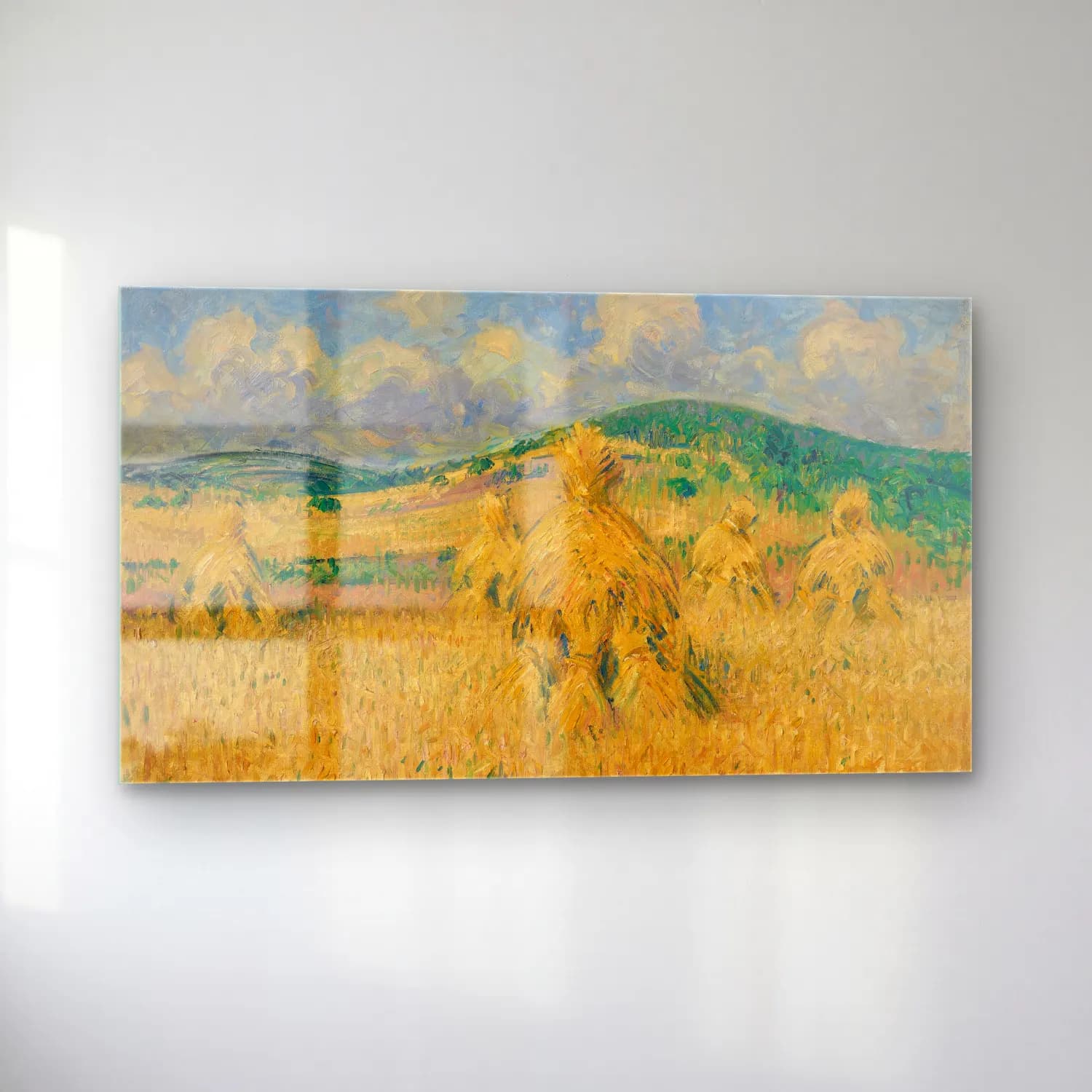 Gustave Loiseau – La moisson, environs de Louviers, Eure cam tablo — sol açıdan görünüm