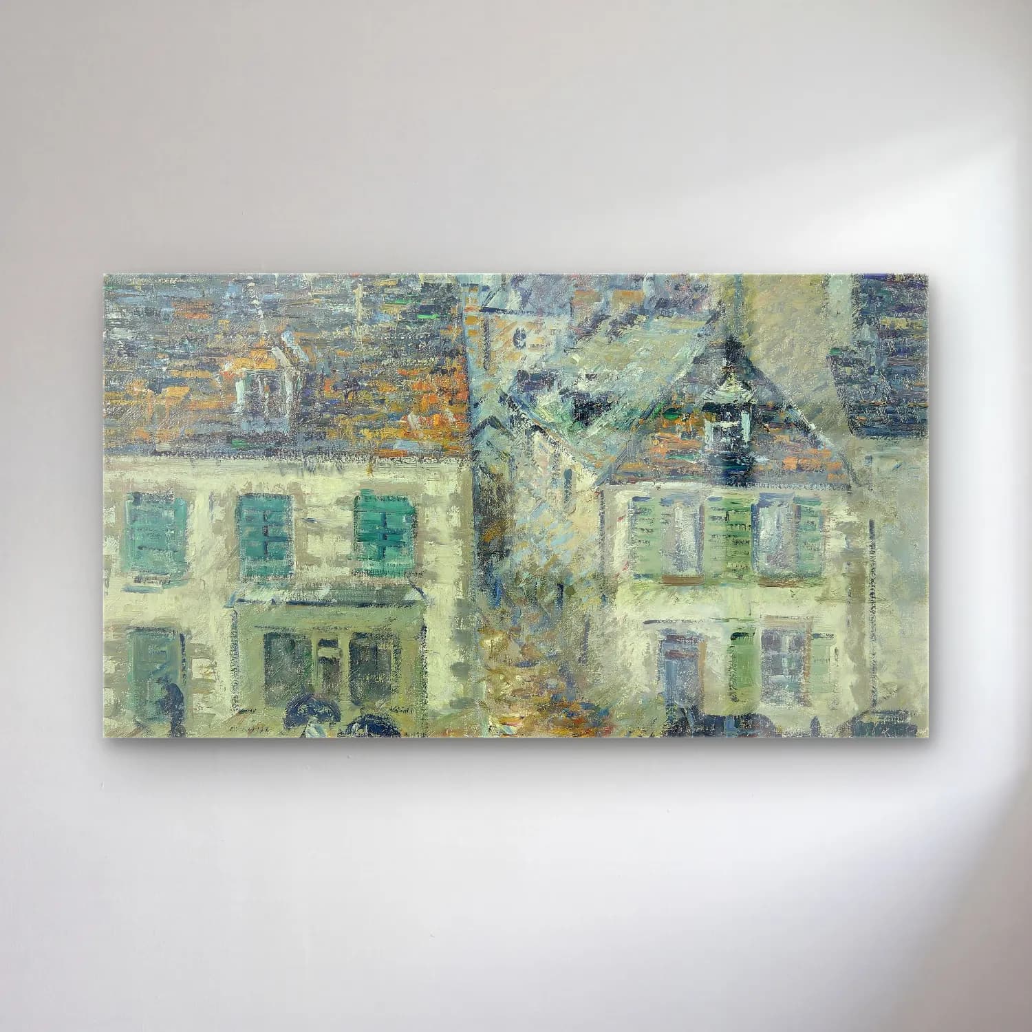 Gustave Loiseau – La pluie à Pont-Aven cam tablo — Gustave Loiseau – La pluie à Pont-Aven — empresyonist köy sokağı