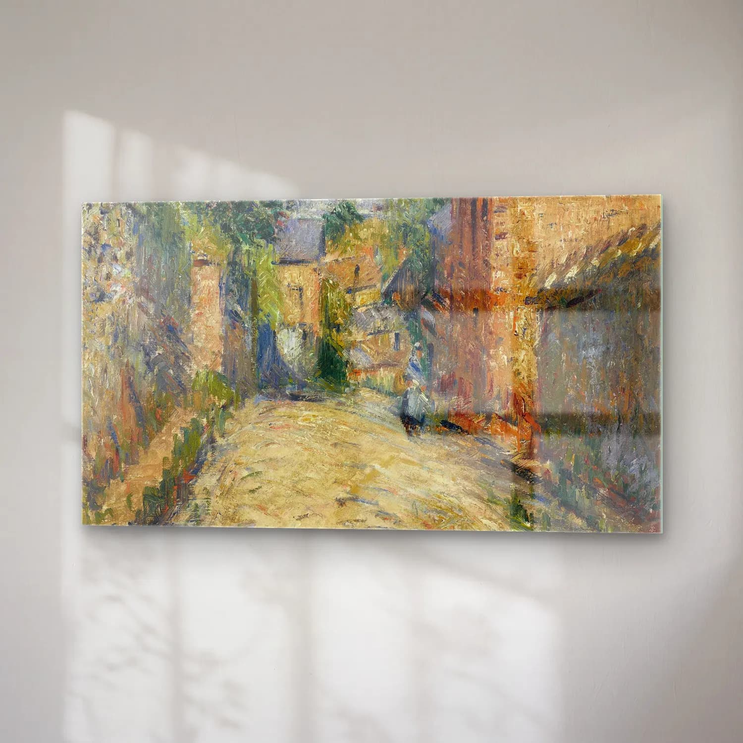 Gustave Loiseau – La rue Thuringe, Bonsecours, Rouen cam tablo — sağ açıdan görünüm