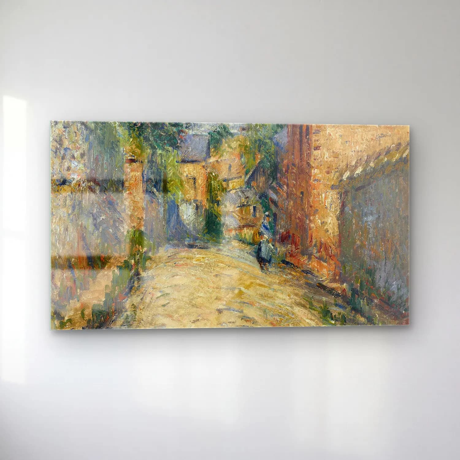 Gustave Loiseau – La rue Thuringe, Bonsecours, Rouen cam tablo — sol açıdan görünüm