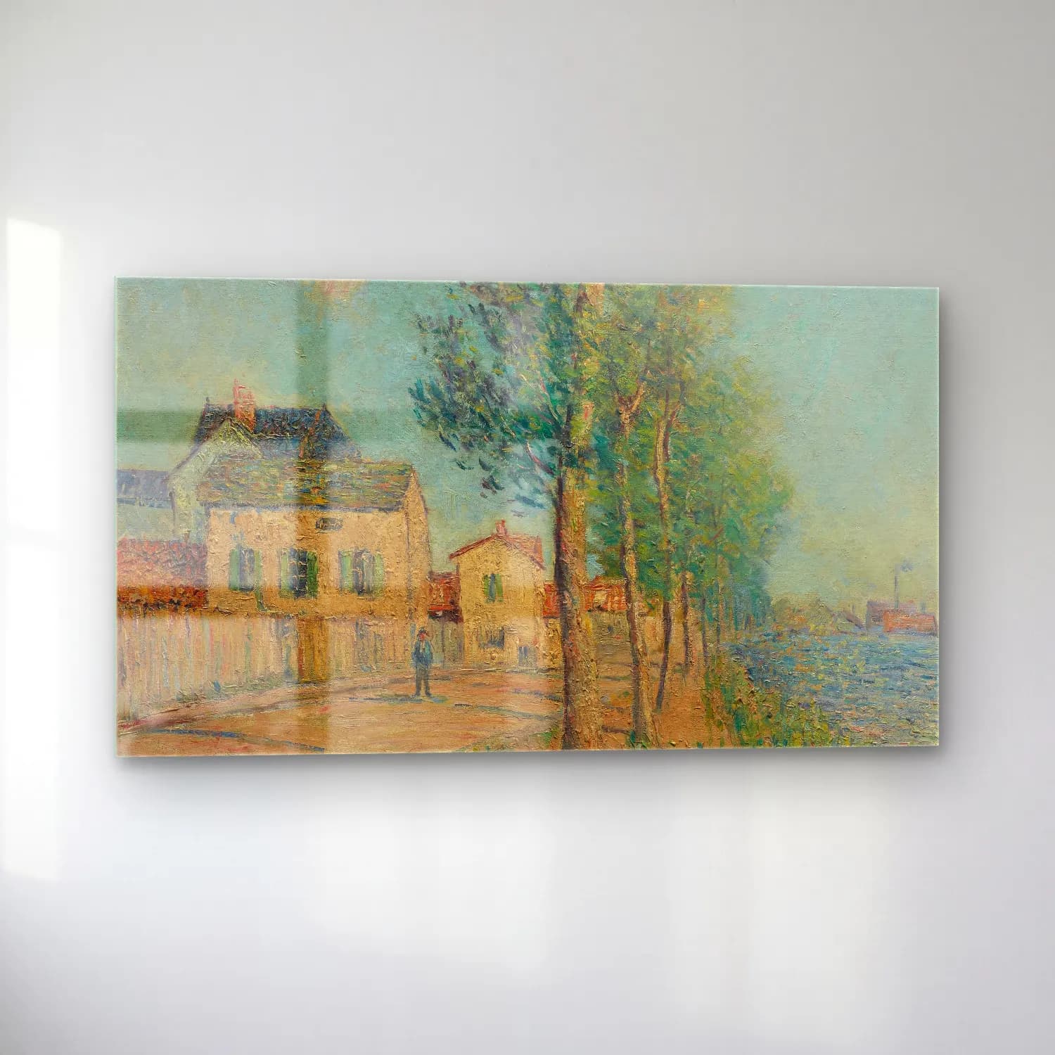 Gustave Loiseau – Le Chemin au bord de la rivière cam tablo — sol açıdan görünüm