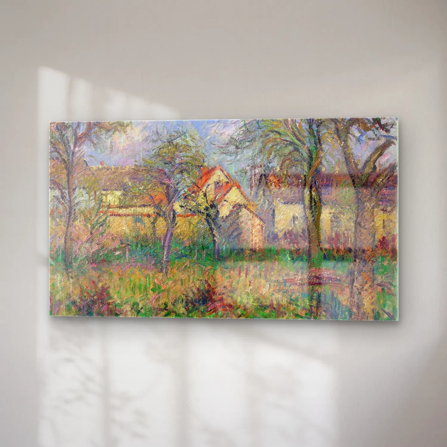 Gustave Loiseau – Le Jardin (circa 1920-1925) cam tablo — sağ açıdan görünüm