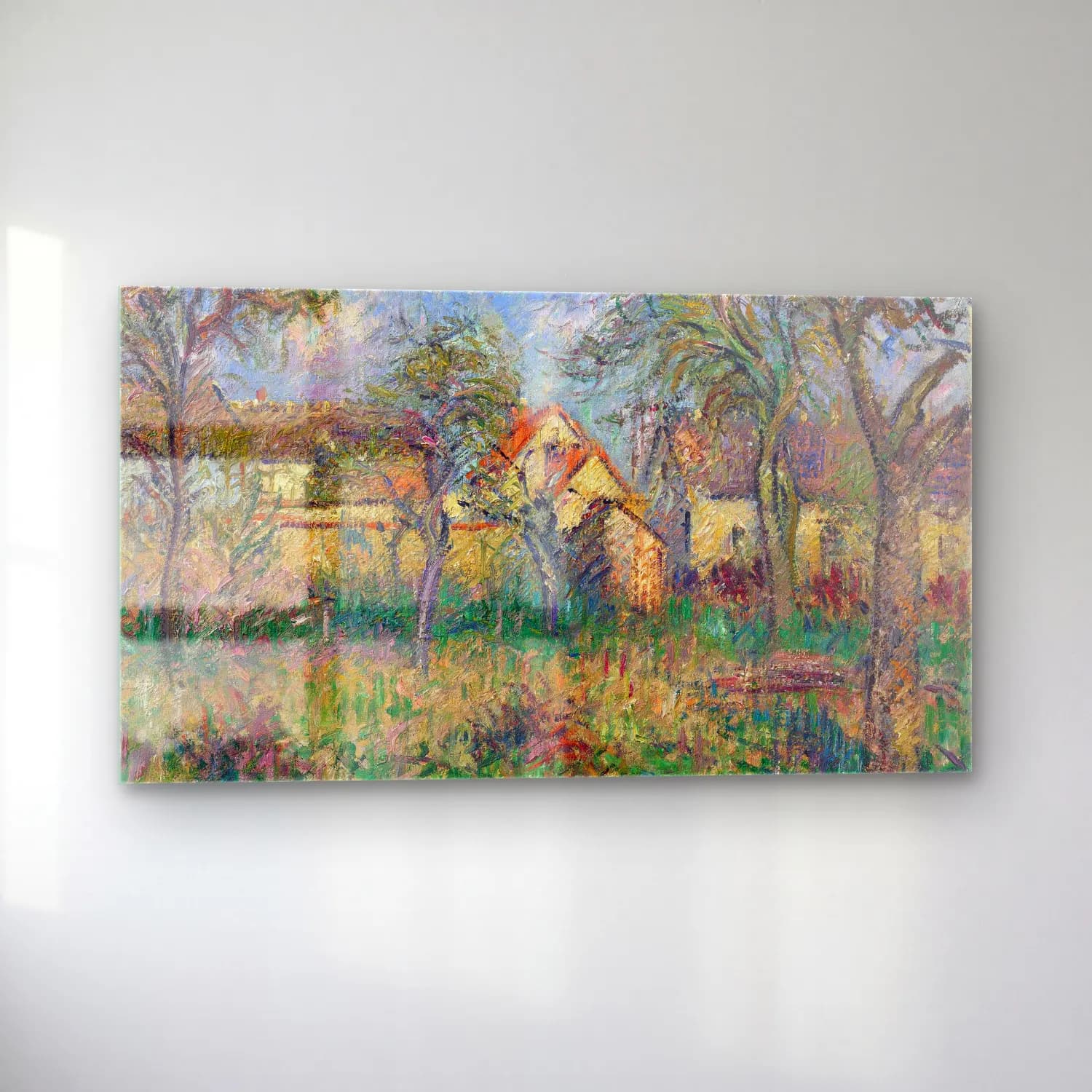Gustave Loiseau – Le Jardin (circa 1920-1925) cam tablo — sol açıdan görünüm