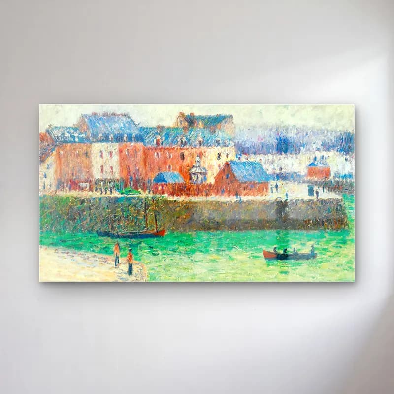 Gustave Loiseau – Le Port (L’avant-Port De Dieppe) (circa 1903) cam tablo — Gustave Loiseau – Le Port (L’avant-Port De Dieppe) (circa 1903) — empresyonist liman ve tekneler