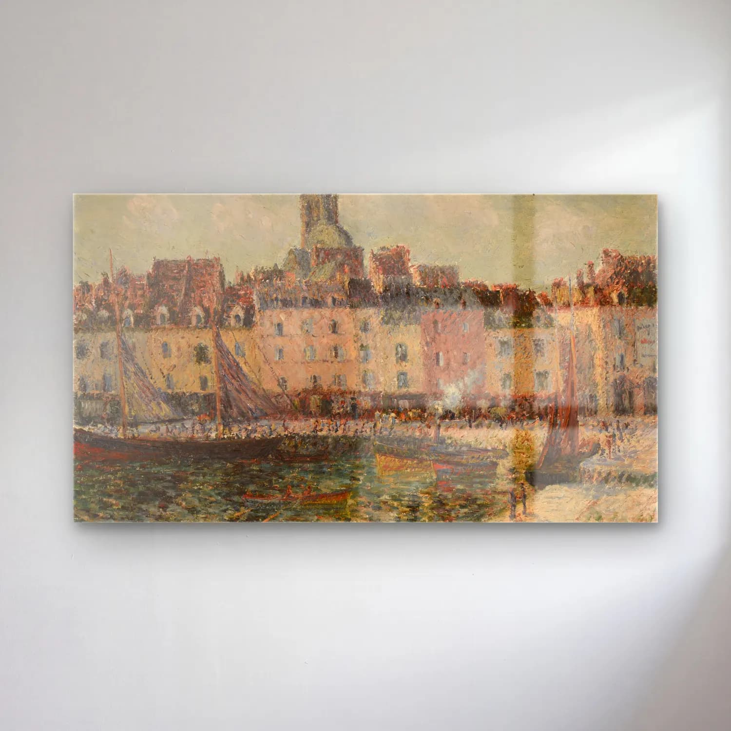 Gustave Loiseau – Le Quai Duquesne à Dieppe cam tablo — Gustave Loiseau – Le Quai Duquesne à Dieppe — empresyonist liman ve tekneler