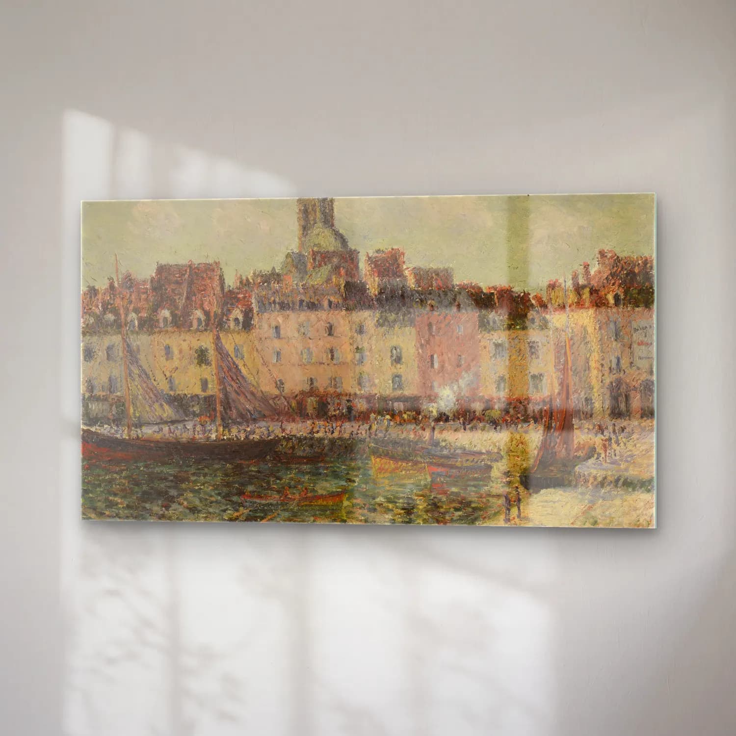 Gustave Loiseau – Le Quai Duquesne à Dieppe cam tablo — sağ açıdan görünüm
