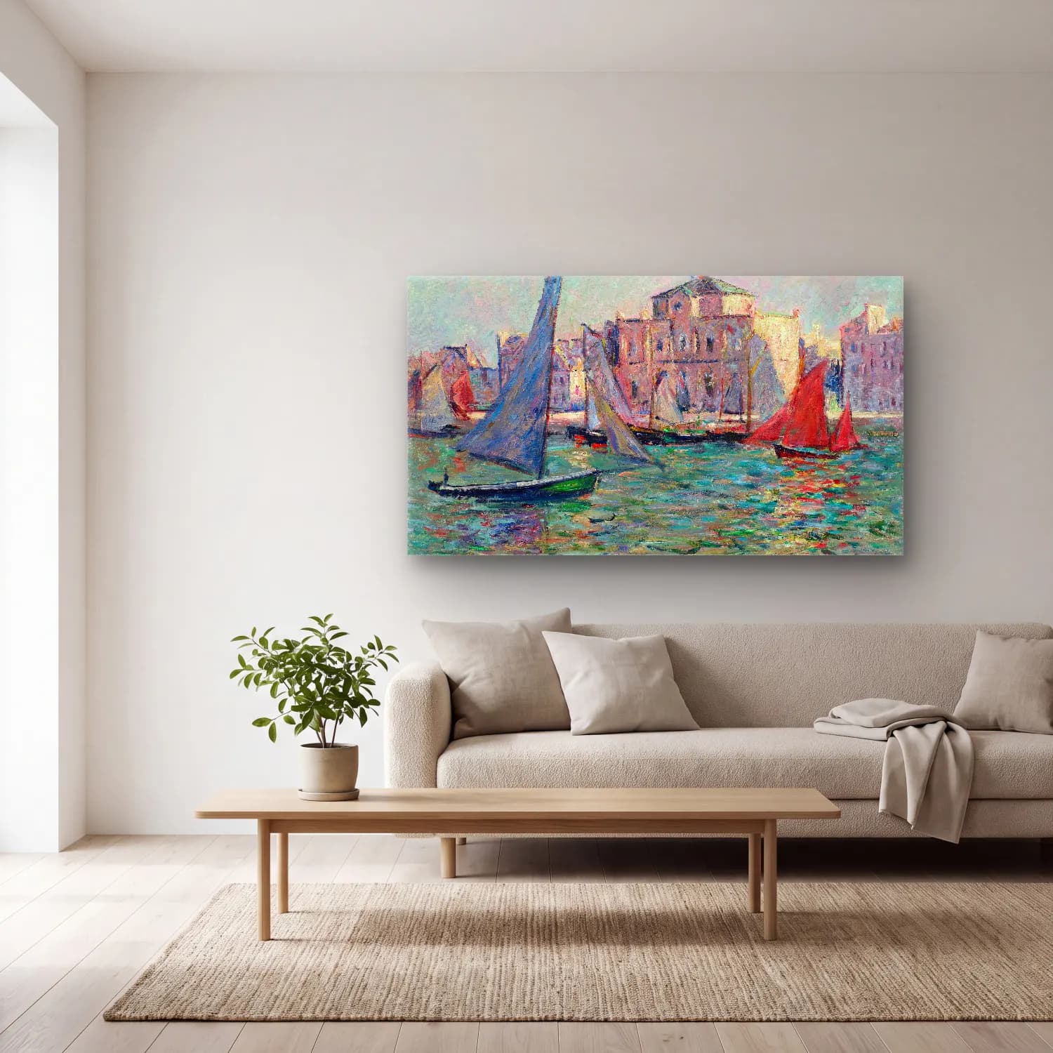 Gustave Loiseau – Les Martigues cam tablo — açık renk salonda