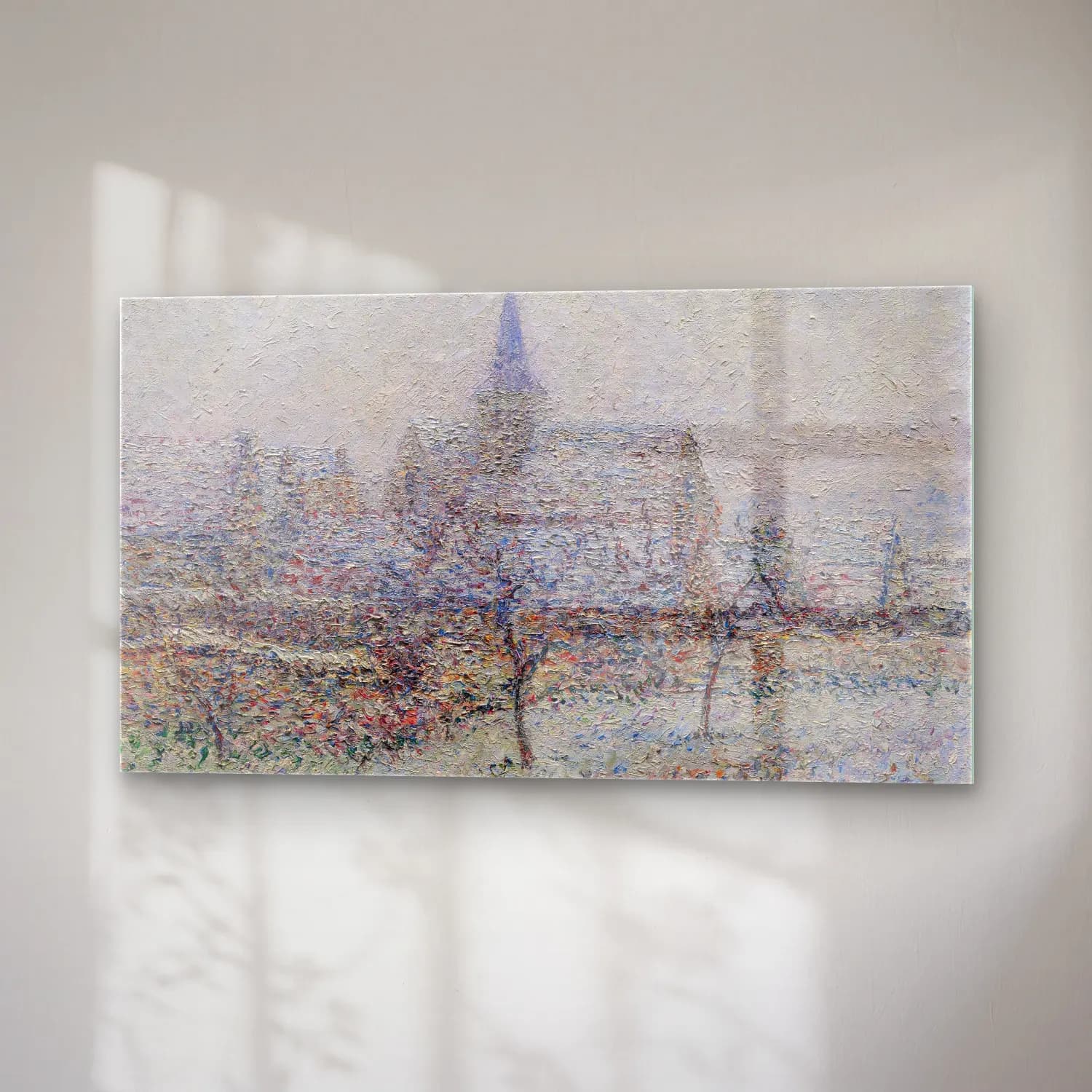 Gustave Loiseau – L’église de Bennecourt, Effet de neige cam tablo — sağ açıdan görünüm