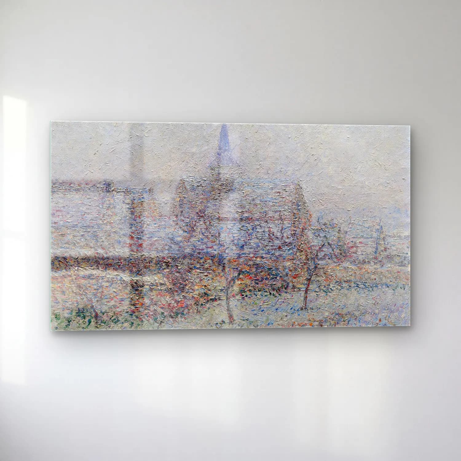 Gustave Loiseau – L’église de Bennecourt, Effet de neige cam tablo — sol açıdan görünüm
