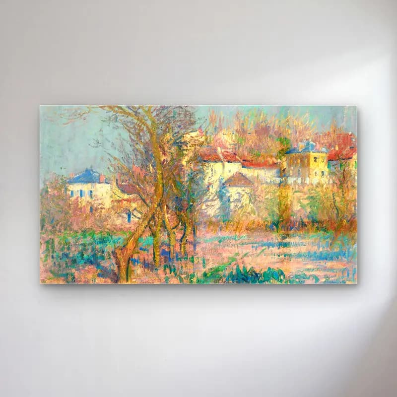 Gustave Loiseau – L’hermitage, Pruniers En Fleurs cam tablo — Gustave Loiseau – L’hermitage, Pruniers En Fleurs — empresyonist kır evi
