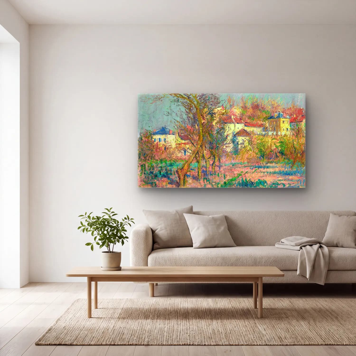 Gustave Loiseau – L’hermitage, Pruniers En Fleurs cam tablo — açık renk salonda
