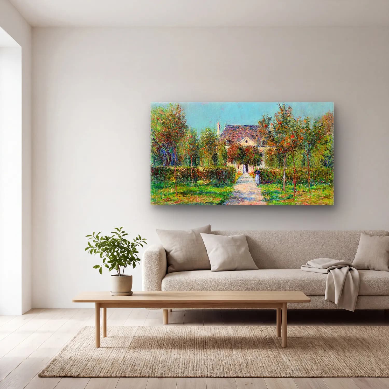 Gustave Loiseau – L’hôtel de Mademoiselle Ernestine, Saint-Jouin (Finistère) cam tablo — açık renk salonda