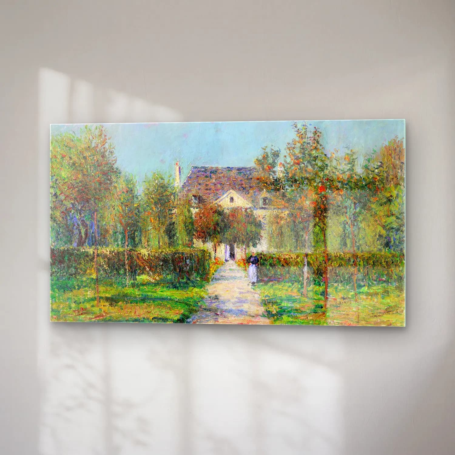 Gustave Loiseau – L’hôtel de Mademoiselle Ernestine, Saint-Jouin (Finistère) cam tablo — sağ açıdan görünüm