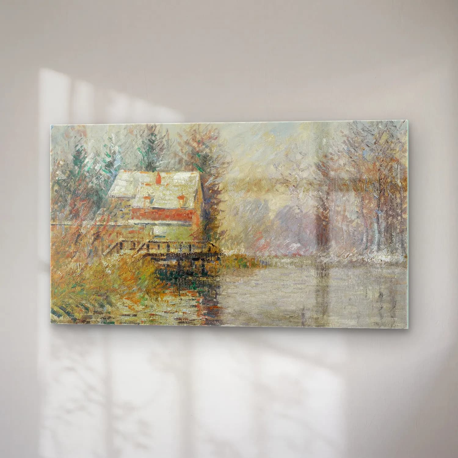 Gustave Loiseau – Maison Au Bord De L’eau, Effet De Neige cam tablo — sağ açıdan görünüm