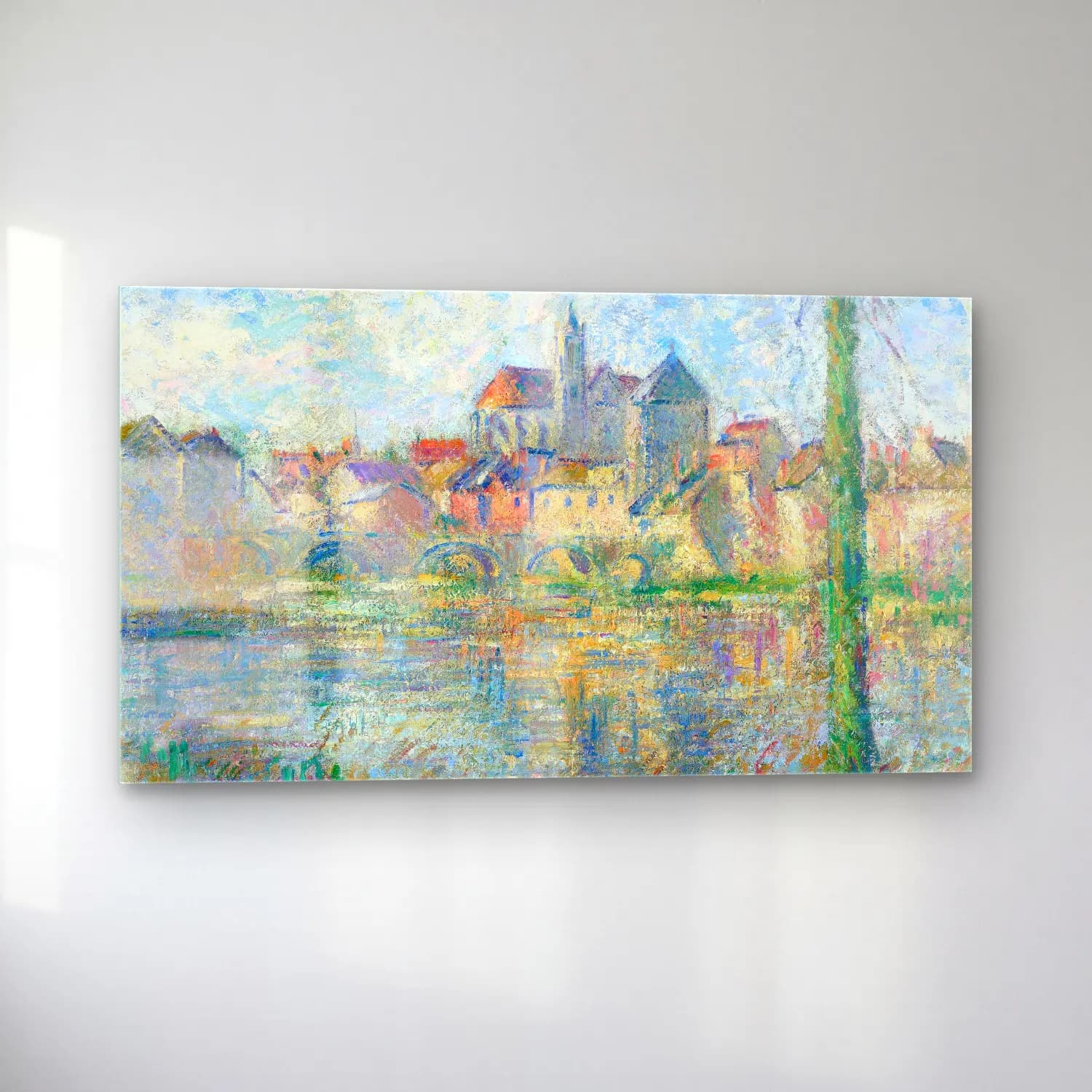 Gustave Loiseau – Moret-sur-Loing cam tablo — sol açıdan görünüm