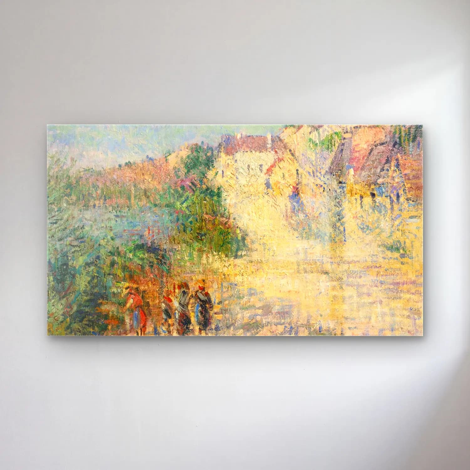 Gustave Loiseau – Paysage de Dordogne (circa 1926) cam tablo — Gustave Loiseau – Paysage de Dordogne (circa 1926) — empresyonist köy sokağı