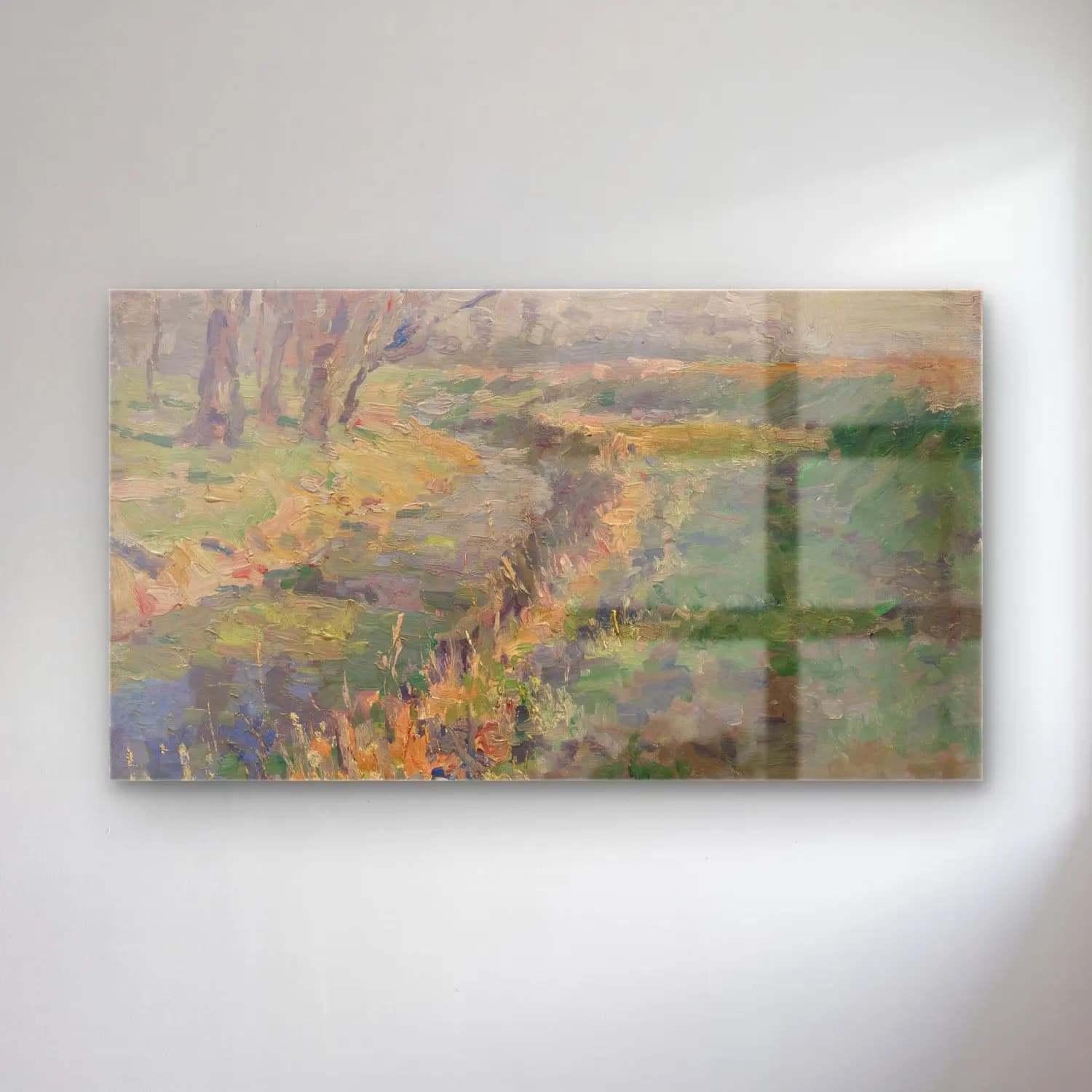 Gustave Loiseau – Paysage ruisseau dans la campagne cam tablo — Gustave Loiseau – Paysage ruisseau dans la campagne — empresyonist kırda nehir