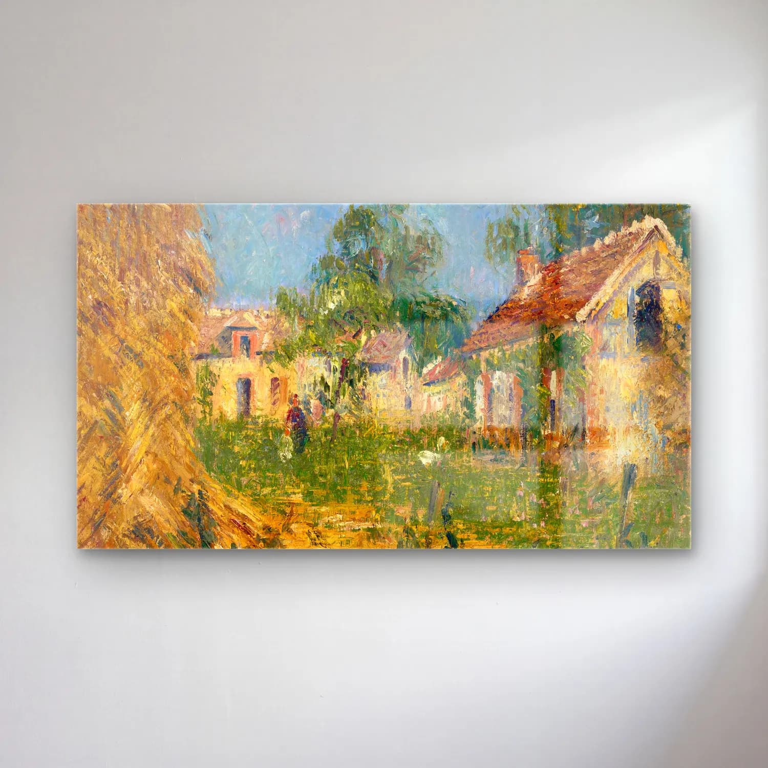Gustave Loiseau – Petite ferme dans le Calvados cam tablo — Gustave Loiseau – Petite ferme dans le Calvados — empresyonist kır evi
