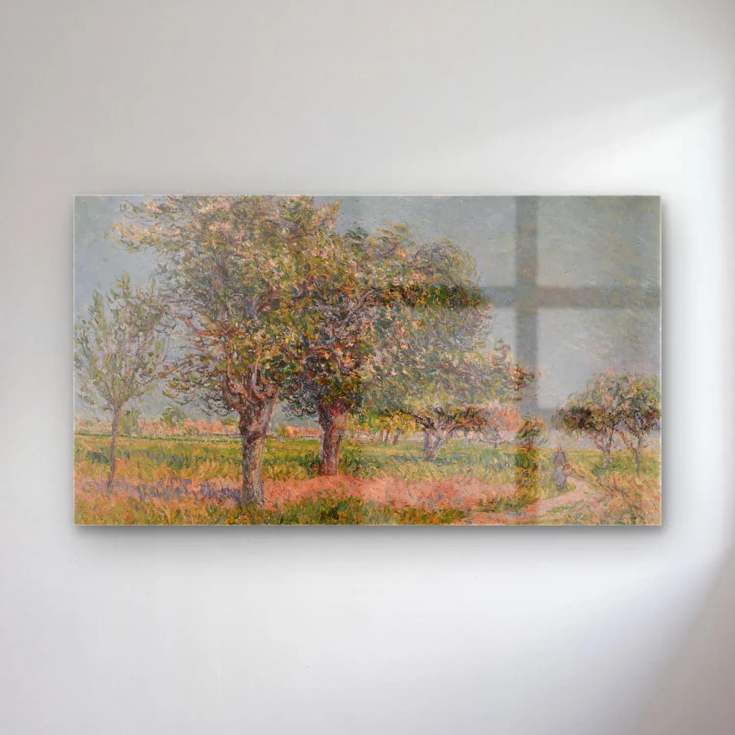 Gustave Loiseau – Pommiers en fleurs en Normandie cam tablo — Gustave Loiseau – Pommiers en fleurs en Normandie — empresyonist kiraz çiçekleri
