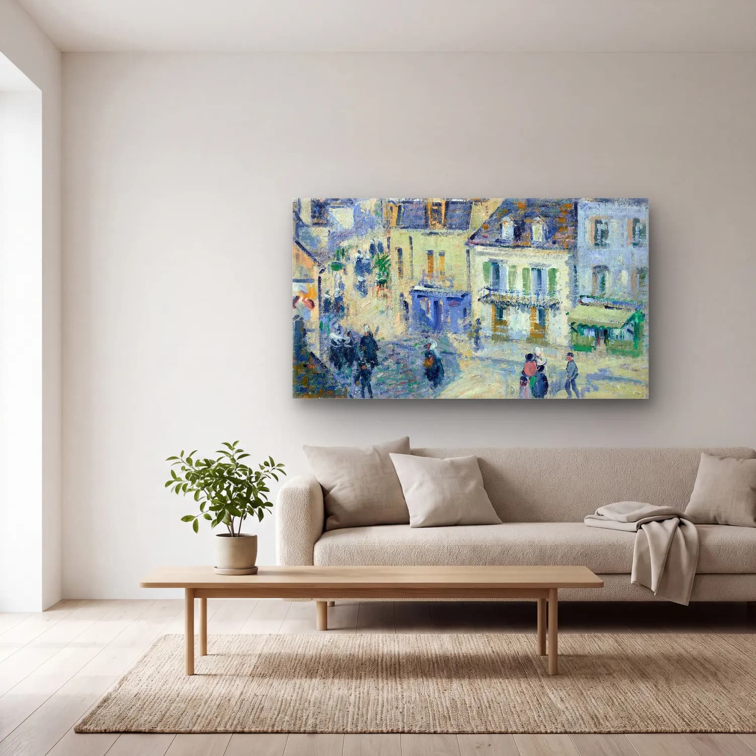 Gustave Loiseau – Pont-Aven cam tablo — açık renk salonda