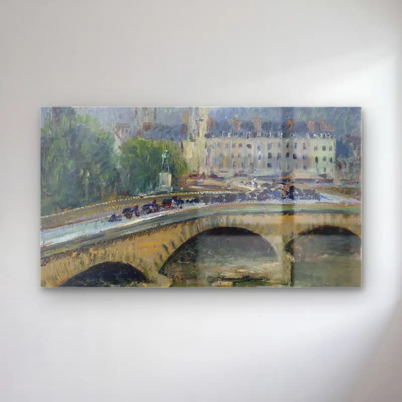 Gustave Loiseau – Rouen le pont Corneille (circa 1927) cam tablo — Gustave Loiseau – Rouen le pont Corneille (circa 1927) — empresyonist paris ve eyfel kulesi