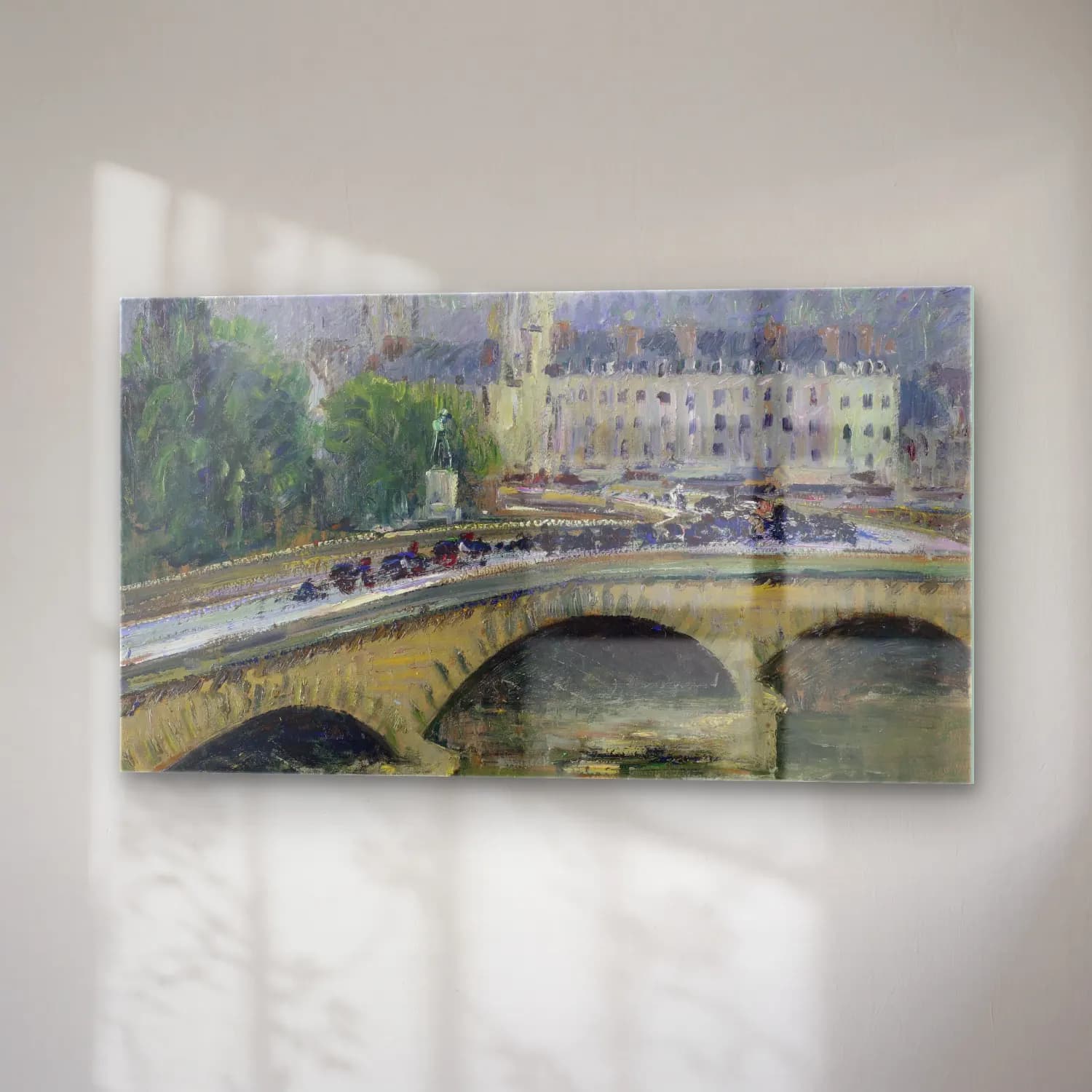 Gustave Loiseau – Rouen le pont Corneille (circa 1927) cam tablo — sağ açıdan görünüm