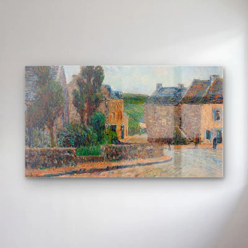 Gustave Loiseau – Rue À St. Lunaire cam tablo — Gustave Loiseau – Rue À St. Lunaire — empresyonist köy sokağı
