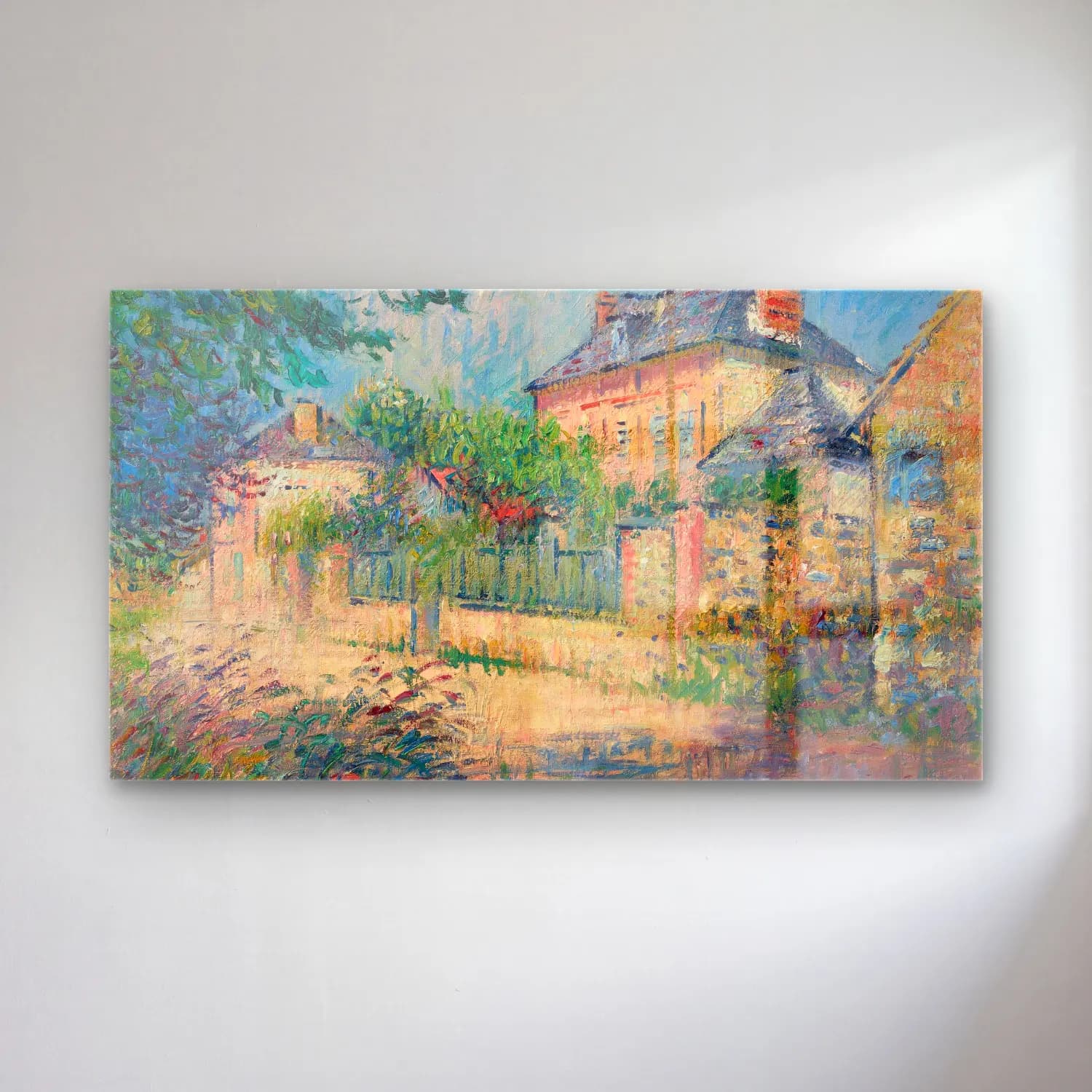 Gustave Loiseau – Rue de village cam tablo — Gustave Loiseau – Rue de village — empresyonist köy sokağı