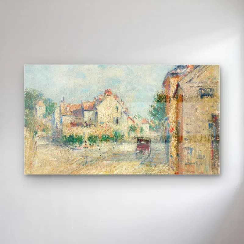 Gustave Loiseau – Rue de village en Normandie cam tablo — Gustave Loiseau – Rue de village en Normandie — empresyonist köy sokağı