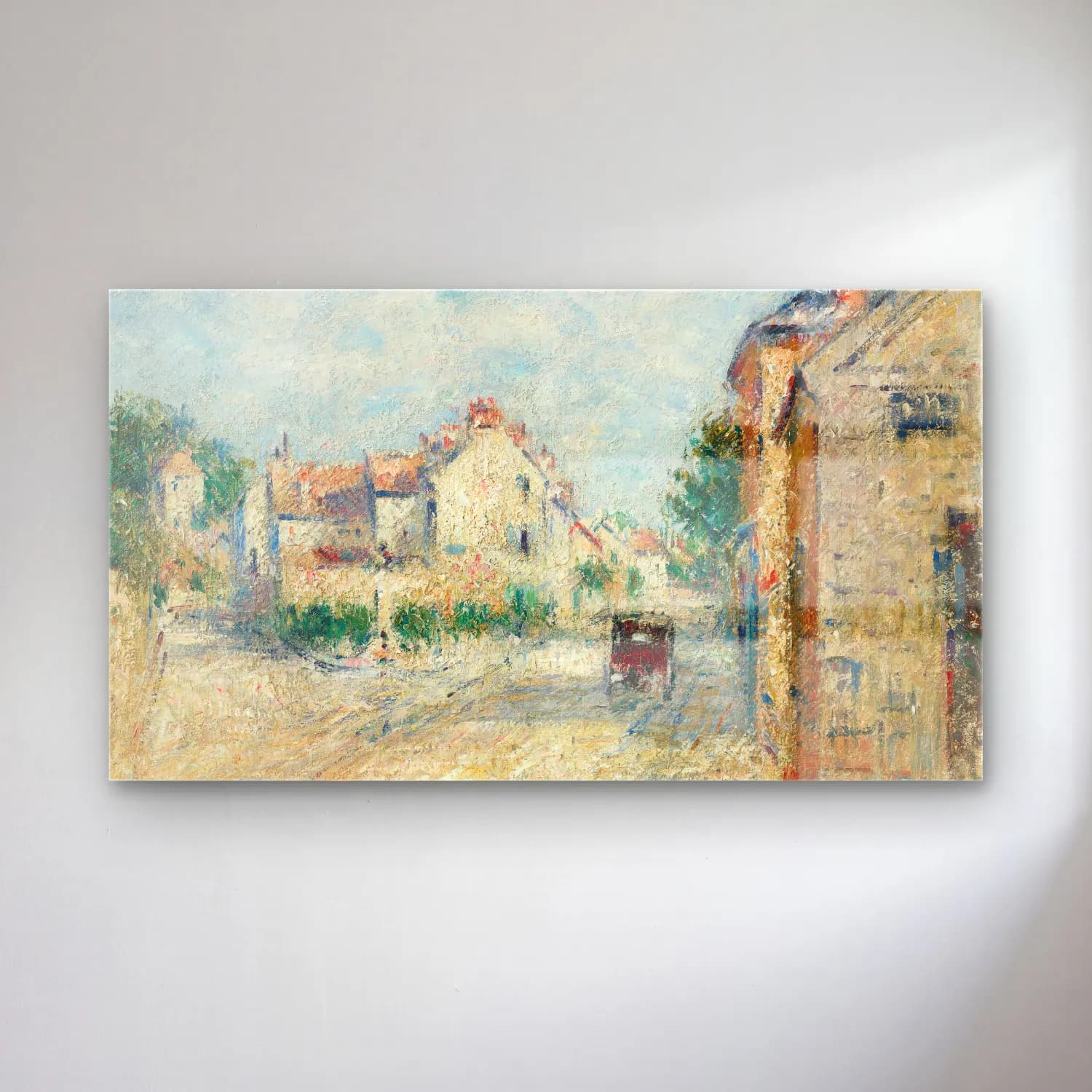 Gustave Loiseau – Rue de village en Normandie cam tablo — Gustave Loiseau – Rue de village en Normandie — empresyonist köy sokağı