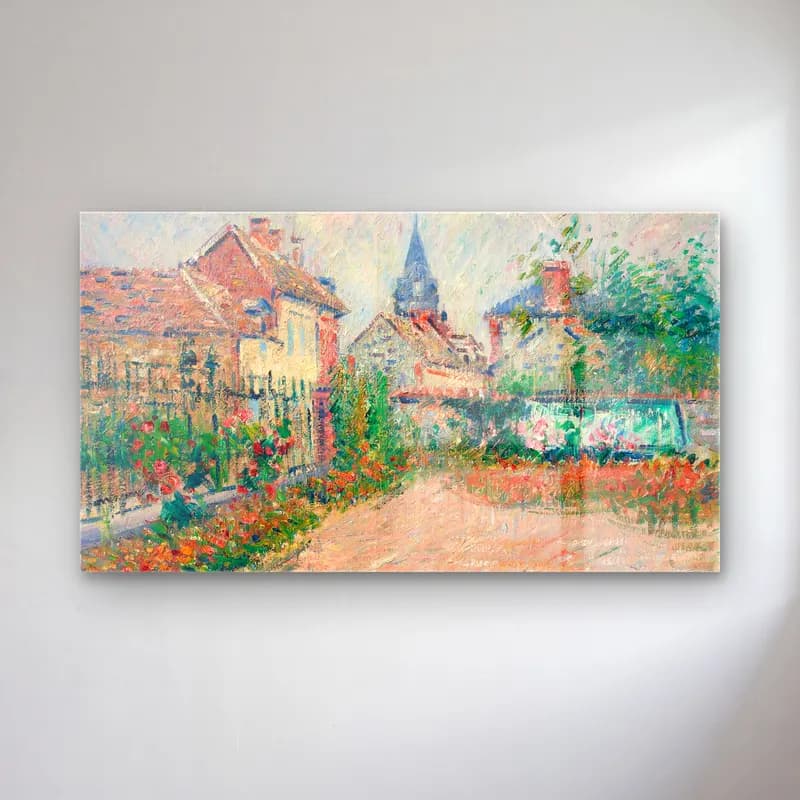 Gustave Loiseau – Vue de Saint-Cyr-du-Vaudreuil, Eure cam tablo — Gustave Loiseau – Vue de Saint-Cyr-du-Vaudreuil, Eure — empresyonist köy sokağı