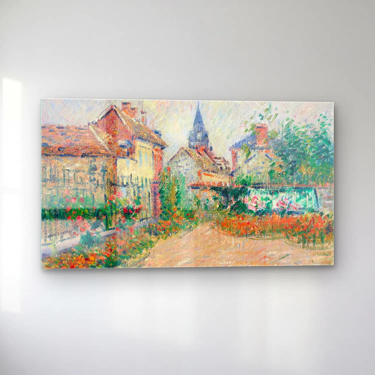 Gustave Loiseau – Vue de Saint-Cyr-du-Vaudreuil, Eure cam tablo — sol açıdan görünüm