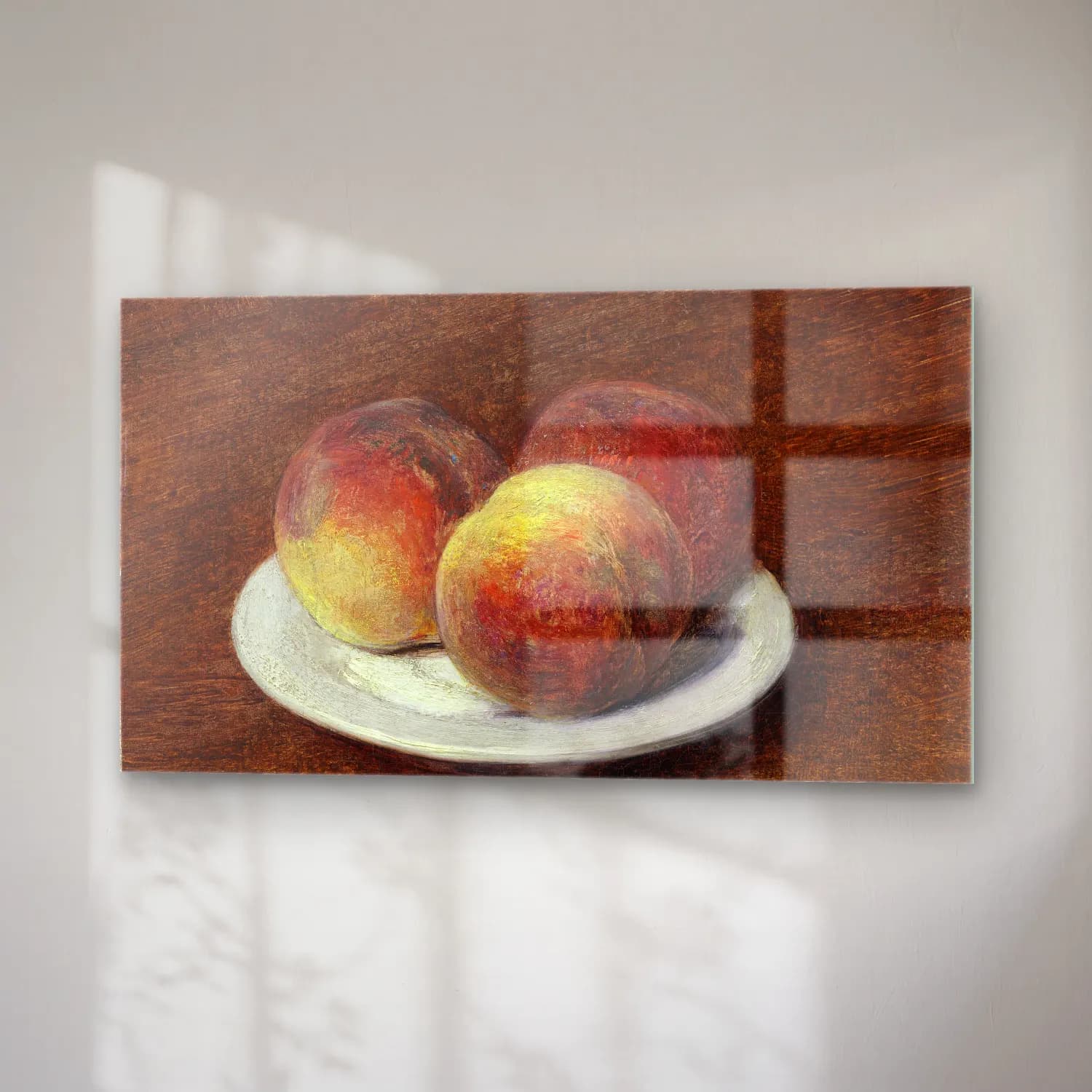 Henri Fantin-Latour – Three Peaches on a Plate cam tablo — sağ açıdan görünüm