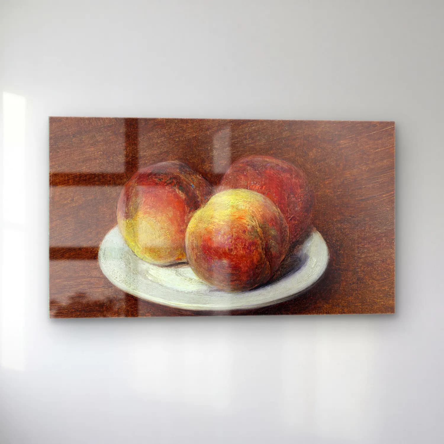 Henri Fantin-Latour – Three Peaches on a Plate cam tablo — sol açıdan görünüm