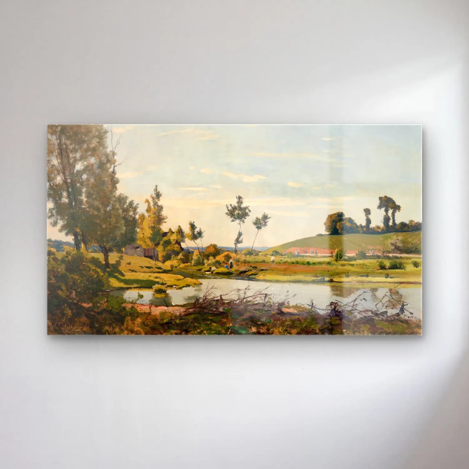Henri-Joseph Harpignies – A River Scene cam tablo — Henri-Joseph Harpignies – A River Scene — empresyonist kırda nehir