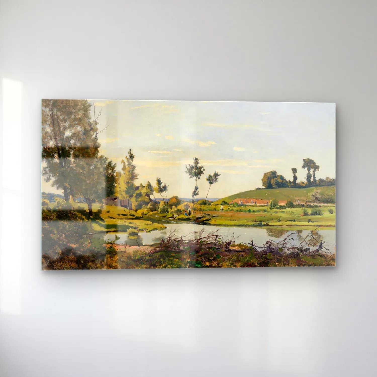 Henri-Joseph Harpignies – A River Scene cam tablo — sol açıdan görünüm