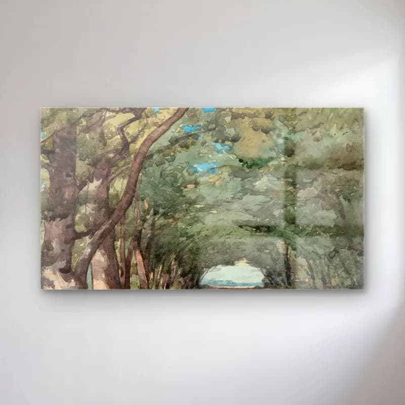 Henri-Joseph Harpignies – Allée sous-bois cam tablo — Henri-Joseph Harpignies – Allée sous-bois — suluboya orman