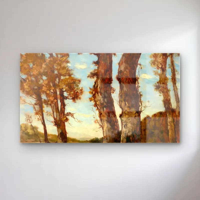 Henri-Joseph Harpignies – Arbres au bord de la Loire cam tablo — Henri-Joseph Harpignies – Arbres au bord de la Loire — yağlı boya orman