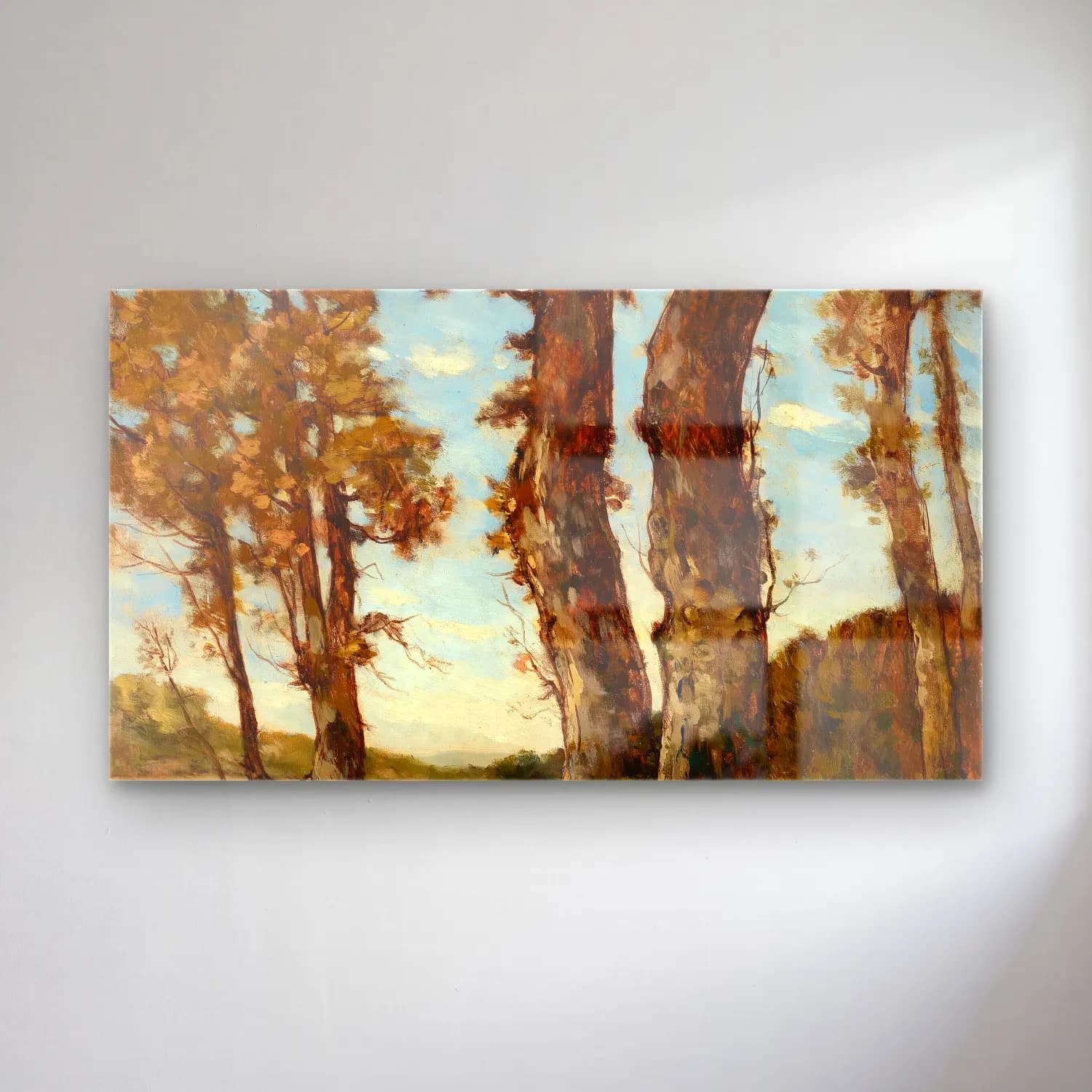 Henri-Joseph Harpignies – Arbres au bord de la Loire cam tablo — Henri-Joseph Harpignies – Arbres au bord de la Loire — yağlı boya orman