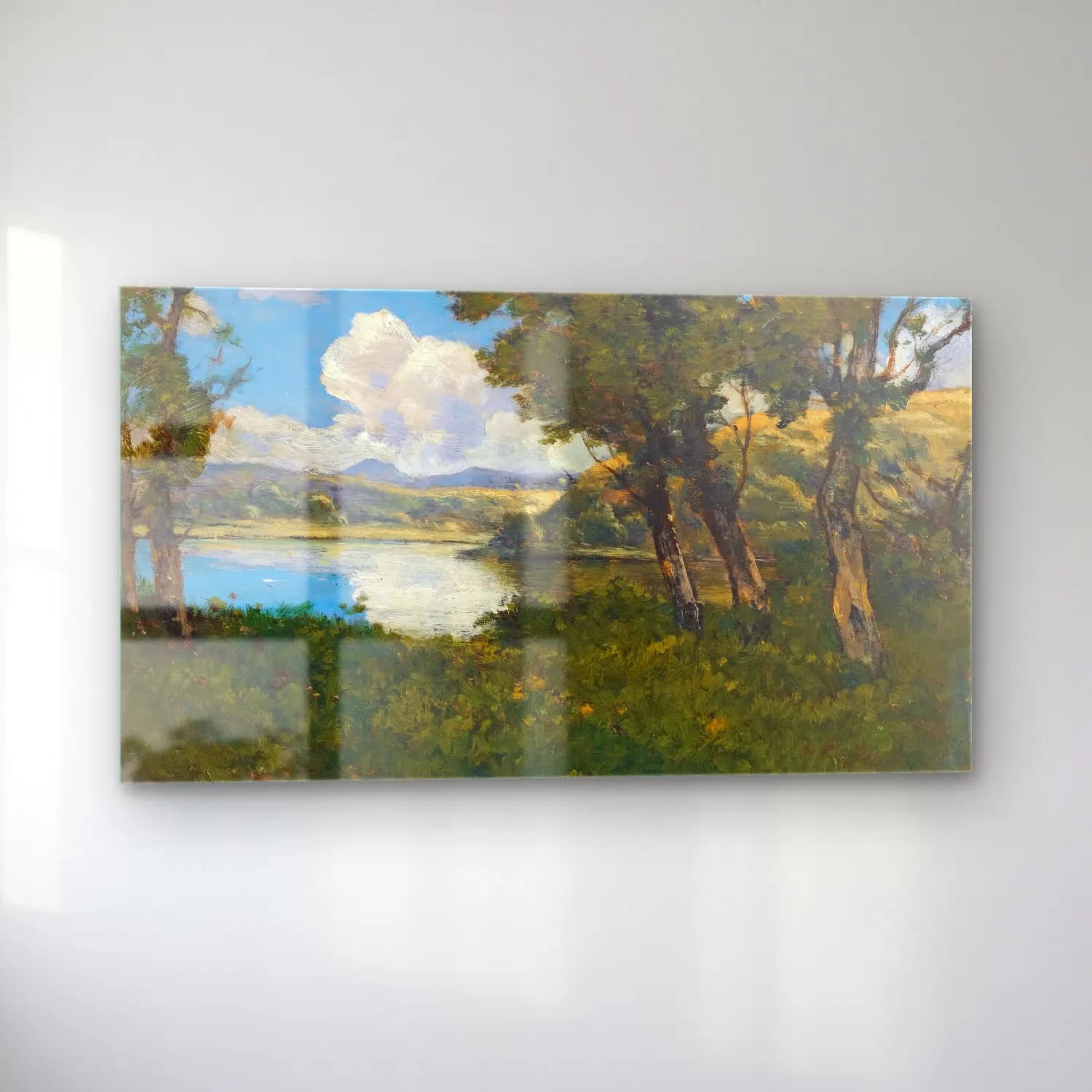 Henri-Joseph Harpignies – Au Bord Du Lac cam tablo — sol açıdan görünüm