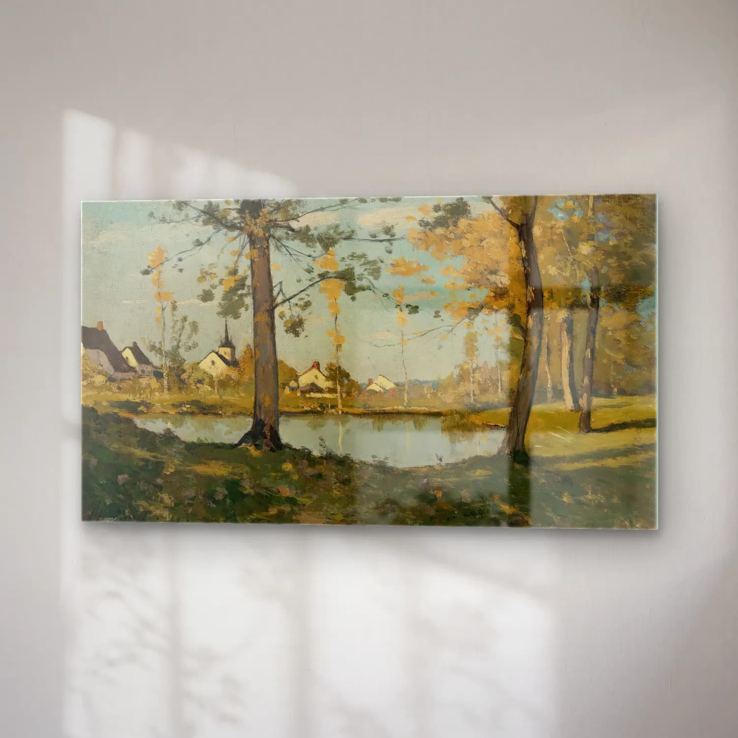 Henri-Joseph Harpignies – Autumn At Saint-Privé cam tablo — sağ açıdan görünüm